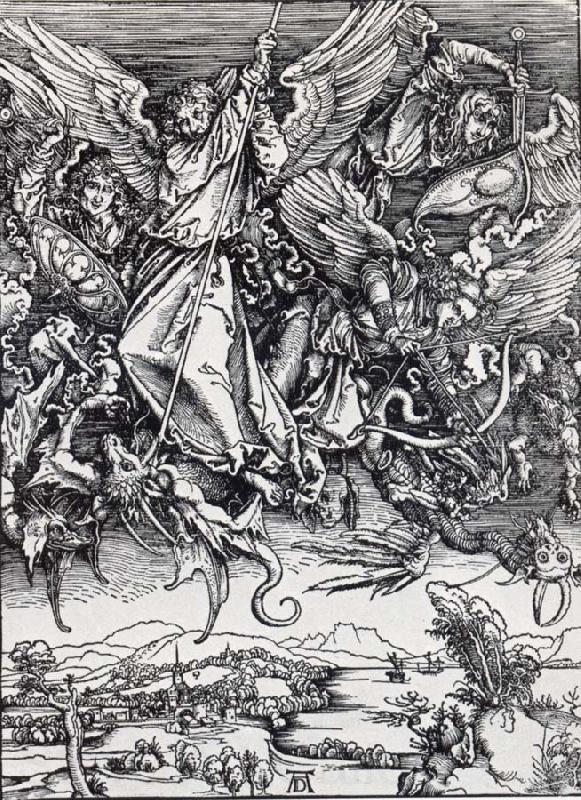 Albrecht Durer St.Michael Battling the Dragon Spain oil painting art